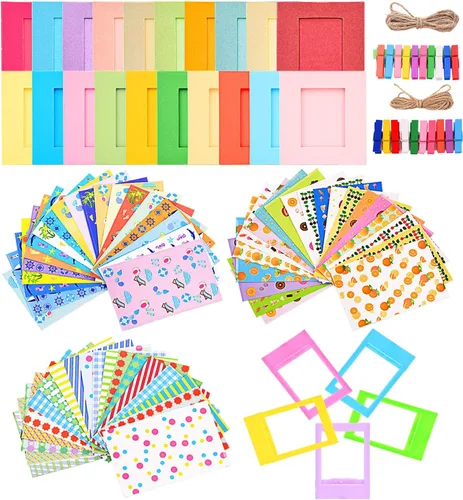 Kit colorido 6 en 1 de accesorios compatibles con cámara Fujifilm Instax Mini 12 11 9 8 90 70, accesorio incluye calcomanía de película, marcos de