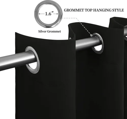 Vista 216 de Easy-Going - Cortinas opacas para dormitorio, aislamiento térmico sólido con ojales, cortinas de ventana para reducción de ruido, cortinas