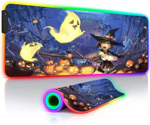Mouse Pads RGB Anime Gaming Art Color LED Mouse Pad Gamer Computer Accessories Mousepad XXL Keyboard Pc Cabinet Mause Pads 27.55 inch x12 inch -A5