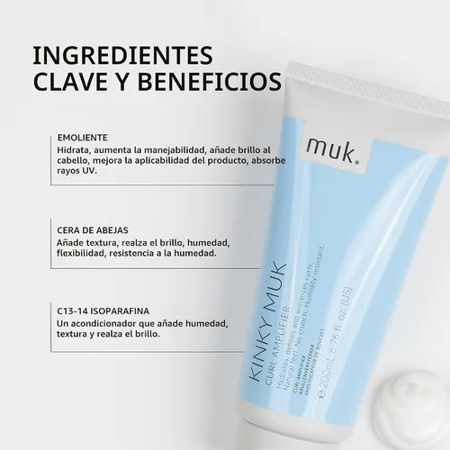 Vista 4 de MUK. Haircare Kinky Curl Amplificador, 6.76 onzas