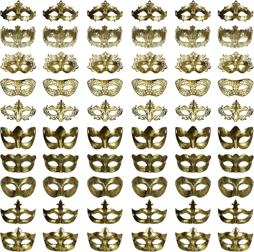 yeload Máscaras de máscaras, 100 máscaras vintage a granel para fiesta de máscaras, veneciano, Mardi Gras, Halloween, máscaras para mujeres y hombres