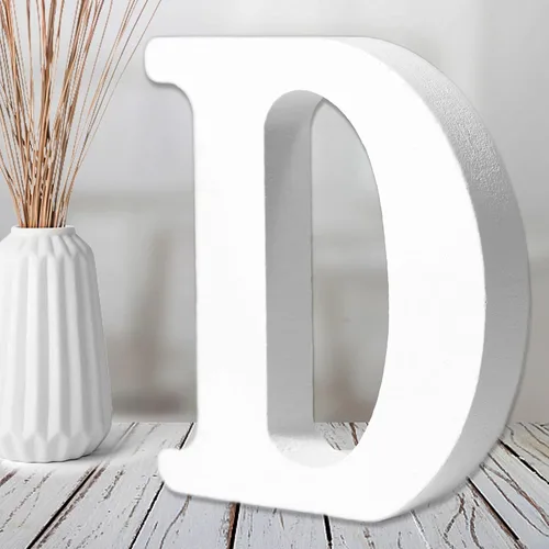 Vista 30 de AOCEAN Letras de madera blanca de 6 pulgadas, letras de madera sin terminar para decoración de pared, letras de pie, rebanadas, decoración