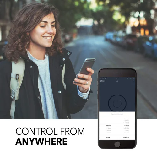 Vista 6 de HBN Enchufe inteligente Mini 15A, salida inteligente WiFi funciona con Alexa, Google Home Assistant, control remoto con función de temporizador,