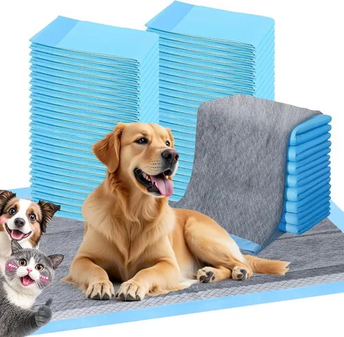FluffyDream Almohadillas de entrenamiento para perros ultra carbón con diseño de olor de orina de secado rápido a prueba de fugas para entrenamiento
