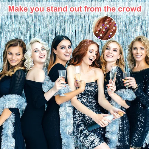 Vista 2 de 2609 gemas para el cabello, joyas para el cabello, diamantes y letras de diamantes de imitación con pinzas, perlas para el cabello, calcomanías