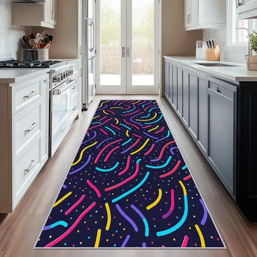 Vista 16 de Geometric Runner Rug 2x4 Small - Hallway Runner Rug Retro Mid Century Modern Abstract Pattern, Non Slip, Washable, Geometric Home Decor Carpet for