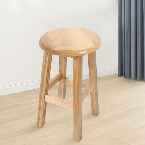 Vista 5 de Veemoon Taburete redondo de madera de repuesto para silla de bar resistente, taburete de madera maciza, almohadillas pequeñas de tacto suave