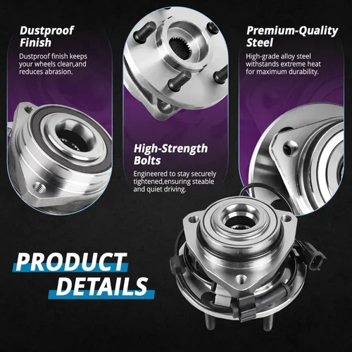 Vista 2 de w/ABS Cojinete de rueda delantera de repuesto para Chevrolet Trailblazer 2002 2003 2004 2005 2006 2007 2008 2009 Chevrolet Trailblazer, 2003-2006