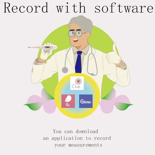 Vista 5 de Amplim Termómetro basal digital, BBT preciso de grado médico para seguimiento de ovulación, predicción de fertilidad de alta precisión de 1/100