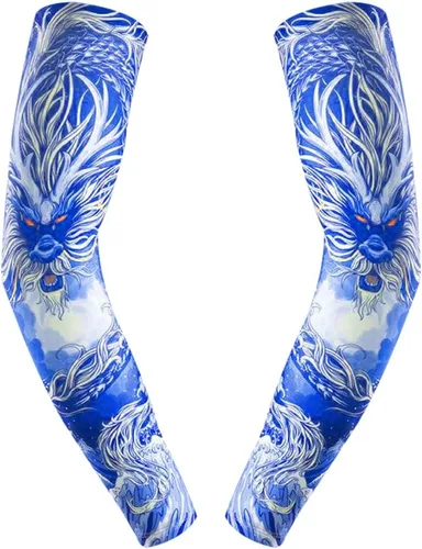 MoreChioce - Mangas de hielo para hombre, protección solar UV, puños elásticos para brazos, manga de enfriamiento antideslizante, transpirable,