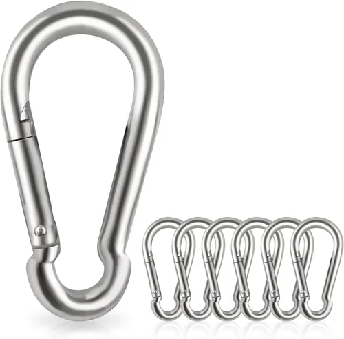 Vista 9 de Clips de mosquetón de bloqueo, gancho de resorte de acero inoxidable, mosquetón de bloqueo resistente, 304 de acero inoxidable de alta calidad