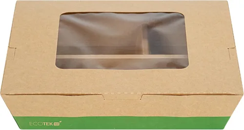 Vista 15 de Restaurantware Caja Bento de papel de 100 unidades, 51 onzas, contenedor de papel de estraza para alimentos, caja desechable a prueba de grasa