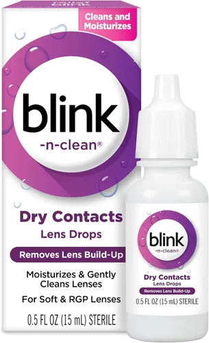 Bausch + Lomb Blink N Clean Dry Contacts, gotas para lentes, 0.5 onzas líquidas