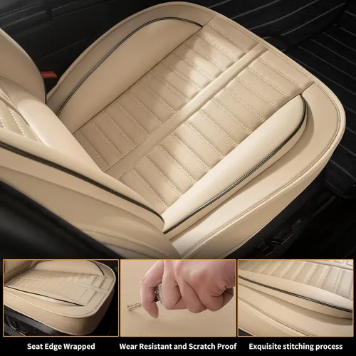 Vista 5 de Fundas de asiento de coche para Buick Lucerna 2006-2011, piel sintética, impermeables, 2 asientos delanteros, accesorios interiores, funda