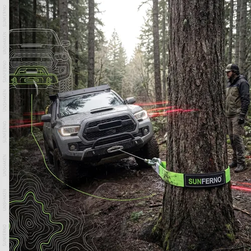 Vista 8 de Sunferno Tree Saver - Correa de cabrestante salvadora de árboles certificada de 35,000 libras Equipa con confianza tu línea de cabrestante 3