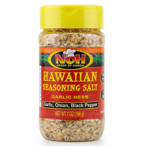 NOH Sal de condimento hawaiano, botella agitadora de 7 onzas (paquete de 1), mezcla de hierbas de ajo sin MSG, auténtico condimento de sal con