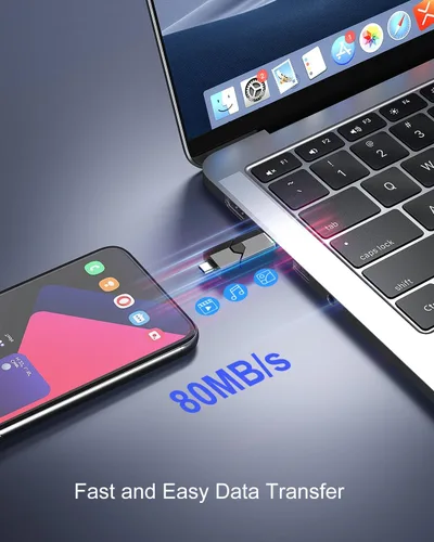 Vista 4 de RAOYI Paquete de 5 unidades de memoria USB C de 64 GB 2 en 1 tipo C + USB 3.0 Dual OTG retráctil tipo C para iPhone 17/16/15 iPad Pro Android, Negro