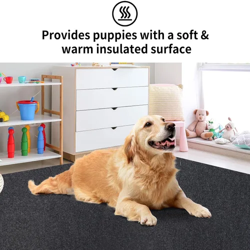 Vista 6 de Almohadilla para jaula de perro, absorbe la orina, impermeable, antideslizante, lavable, almohadilla para entrenamiento de perrera - debajo