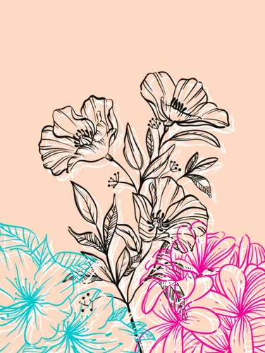 Notebook Floral Design Aesthetic College Ruled 100 Pages Journal Hardcover