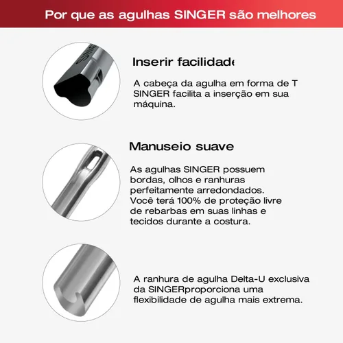 Vista 3 de SINGER Paquete de 10 agujas universales para máquina de coser 2020, tamaño 80/12