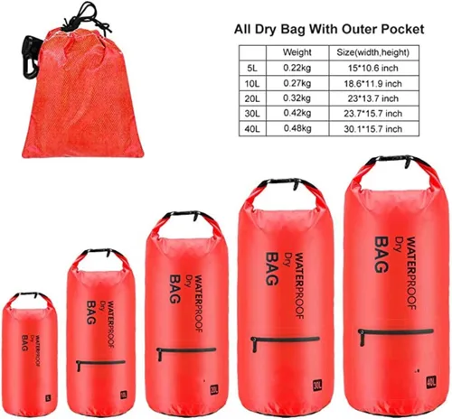 Vista 10 de Altatac - Mochila flotante ligera e impermeable con 2 bolsillos exteriores con cremallera, color negro, 10L