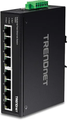 Vista 14 de TRENDnet Interruptor industrial de riel DIN Fast Ethernet de 5 puertos, TI-E50, 5 puertos Fast Ethernet, clasificación IP50, rango de funcionamiento