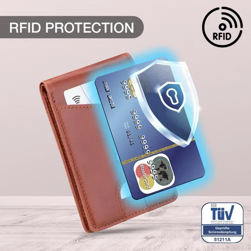 Vista 4 de KONACK Minimalist Wallet For Men with RFID Blocking Front Pocket Bifold Leather Mens Wallet with Gift Box