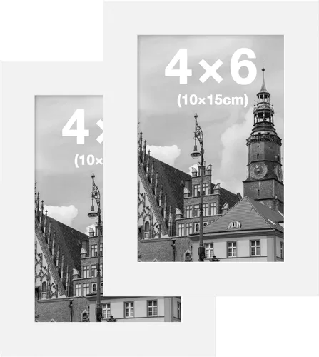 Vista 59 de FrameWorks Marcos de fotos clásicos de madera de 5 x 7 a 4 x 6 con vidrio templado, color negro, paquete de 2