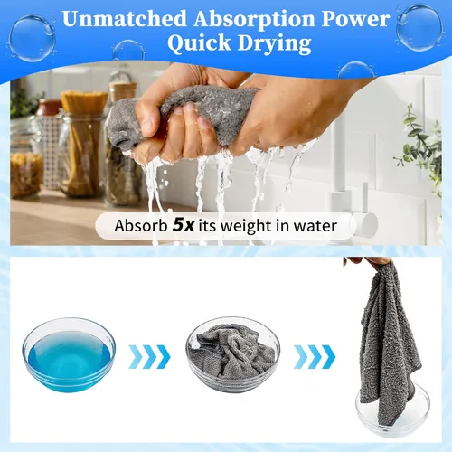 Vista 3 de FIXSMITH Paquete de 400 toallas multifuncionales, paños de limpieza de microfibra de 12 x 16 pulgadas, trapos de limpieza altamente absorbentes