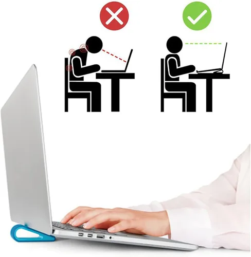 Vista 5 de Soporte de ángulo portátil simple para computadora portátil, soporte de enfriamiento para computadora de escritorio, PC, estante aumentado, base más