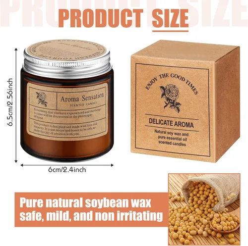 Vista 3 de MTLEE 24 velas perfumadas para el hogar, tarro de aromaterapia, regalo para mujeres, 8 tarros de aromaterapia de larga duración, vela de cera