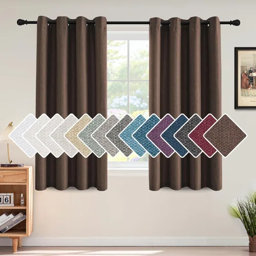 Vista 22 de H.VERSAILTEX Cortina de lino para oscurecer la habitación para dormitorio/sala de estar, cortinas opacas extra anchas de 100 x 84 pulgadas