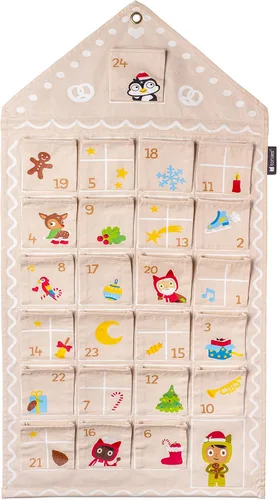 Vista 2 de Tonies Calendario de Adviento de Navidad, diseño reutilizable para colgar en la pared con 24 bolsillos