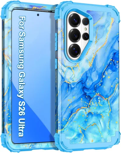 Vista 30 de Casetego Funda para Galaxy A16 5G, que brilla en la oscuridad, tres capas, resistente, a prueba de golpes, protección completa, policarbonato duro