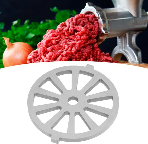 Vista 2 de Picadora de carne, cuchillo de disco, picadora de carne, cuchillo de disco festoneado, placa de corte de acero inoxidable, repuesto para mezclador