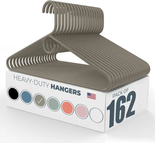 Vista 147 de Neaties Paquete de 6 perchas de ropa resistentes, fabricadas en los Estados Unidos, perchas de plástico de capacidad de 8 libras para ropa