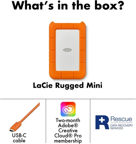 Vista 2 de Mini disco disco duro portátil LaCie Rugged USB 3.0