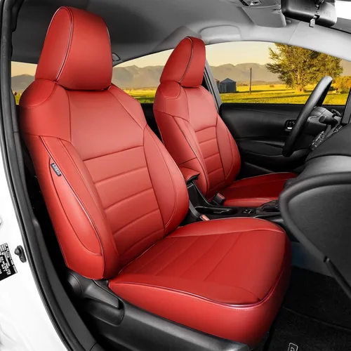 Vista 8 de HKZ Funda de asiento especial personalizada para Toyota Corolla (Beige, 2014-2019 Corolla L LE Eco XLE Sedan)