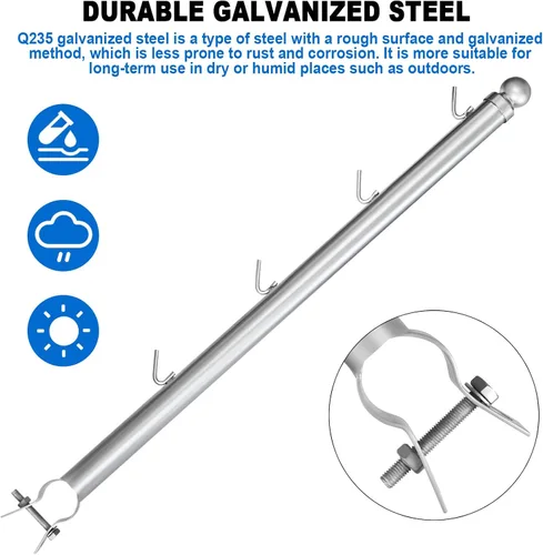 Vista 5 de Paquete de 10 extensiones de brazo de alambre de púas para valla de eslabones de cadena, brazo extendido de alambre de púas de 25 pulgadas para riel