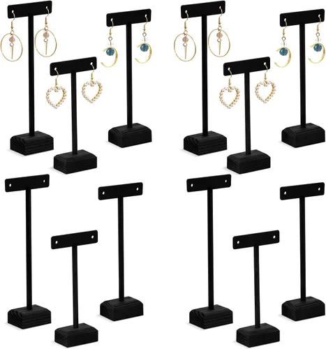 Marsui Soportes de exhibición de pendientes para la venta Set Madera T Bar Pendientes Soporte de exhibición para joyería Collares, Pulsera