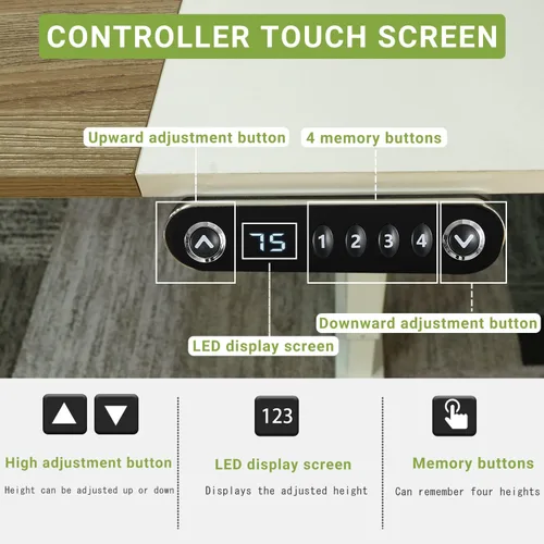 Vista 11 de Escritorio de pie de altura ajustable, 55 x 24 pulgadas, mesa de escritorio de pie para oficina en casa, escritorio de computadora de oficina