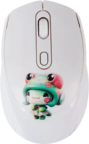 Vista 8 de Lindo mouse inalámbrico, ratón óptico inalámbrico de dibujos animados de 2.4 GHz, mouse óptico inalámbrico con receptor USB para PC, computadora