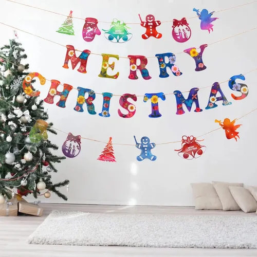 Vista 5 de Moldes de resina para pancartas de Navidad de Navidad, moldes de silicona para fundición de resina, decoraciones de pared de Navidad, pancartas