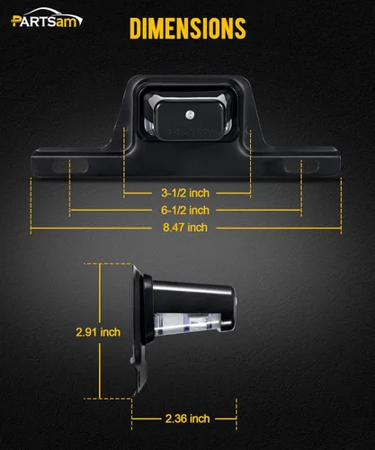 Vista 6 de Partsam Luz LED para matrícula, impermeable, 12 V CC, luz de etiqueta de licencia con soporte, orificio de drenaje, montaje de soporte de acero