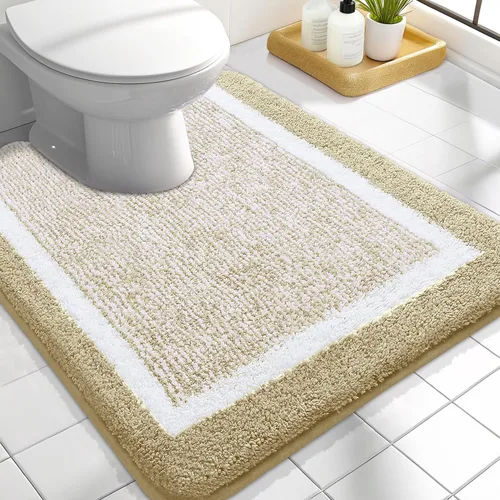 Vista 35 de OLANLY Alfombras de baño 24x16, tapetes de baño extra suaves y absorbentes de microfibra, antideslizantes, lavables a máquina, secan rápido