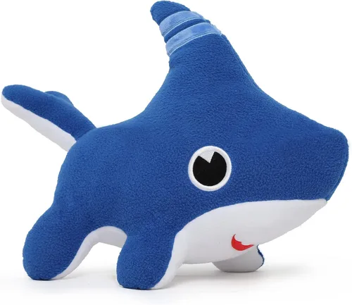 Tezituor Juguete de peluche de tiburón para perro, tiburón cachorro de peluche, tiburón de peluche, 15 pulgadas