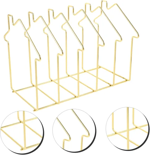 Vista 3 de DOITOOL 1pc Iron Desktop File Organizer Rack Sections Stylish Storage for Documents Books Magazines Unique House Design for Home Office Organization