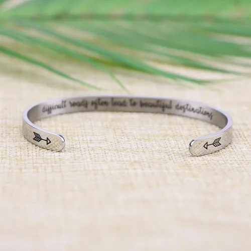 Vista 4 de Joycuff - Pulseras inspiradoras para mujer regalo personalizado para mamá pulsera con frase grabada joyas para cumpleaños
