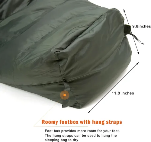 Vista 7 de Akmax.cn - Saco de dormir militar con plumón para clima frío