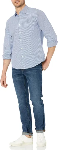 Vista 5 de Tienda Essentials - Camisa de popelina para hombre, informal, de manga larga, con ajuste regular